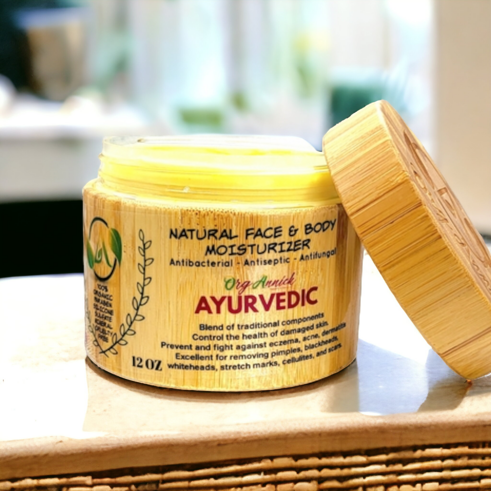 Ayurvedic Skin Perfection Moisturizer - OrgAnnick's Ayurvedic Formula for Acne Prone Skin, Uneven Tone & Fine Lines. Natural Skin Renewal Moisturizer Repair & Restore Skin Imperfections 12oz