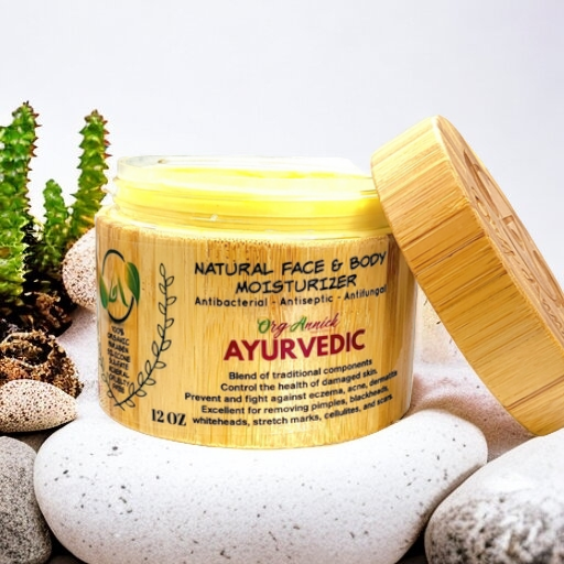 Ayurvedic Skin Perfection Moisturizer - OrgAnnick's Ayurvedic Formula for Acne Prone Skin, Uneven Tone & Fine Lines. Natural Skin Renewal Moisturizer Repair & Restore Skin Imperfections 12oz