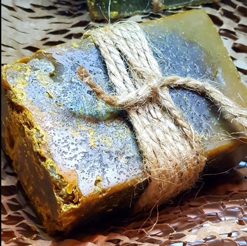 Ayurvedic Black Soap Bar - OrgAnnick's Red Palm Oil & Coffee Grounds Blend for Acne Prone Skin and Hyperpigmentation. Restoring, Nourishing & Revitalizing Traditional Soap for Renewal Skin Cells and Uneven Skin Tone – 8 oz