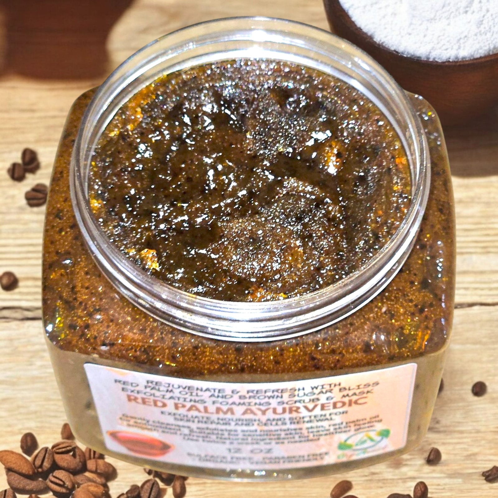 OrgAnnick Coffee Scrub Glow: Natural Ayurvedic Exfoliant for Acne, Dark Spots, Hyperpigmentation and Stretch Marks - 12 oz