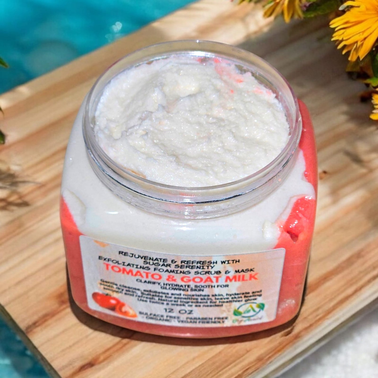 OrgAnnick Tomato & Milk Sugar Scrub & Face Mask - Natural Exfoliator for Glowing Skin. Gentle, Non-Comedogenic Exfoliant for Sensitive Skin. - 12 oz